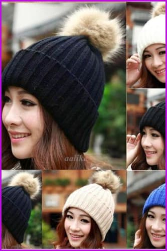 Raccoon Pompom Beanie Hat - Furdela