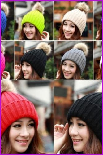 Raccoon Pompom Beanie Hat - Furdela