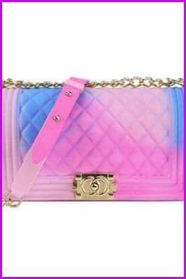 Rainbow Candy Jelly Shoulder Cross Body Bag F045 - Furdela
