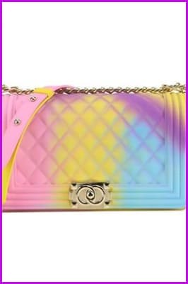 Rainbow Candy Jelly Shoulder Cross Body Bag F045 - Furdela