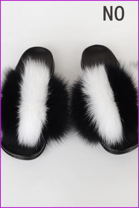 { Ready Stock } New Color Fox Fur Slides F678 - Furdela