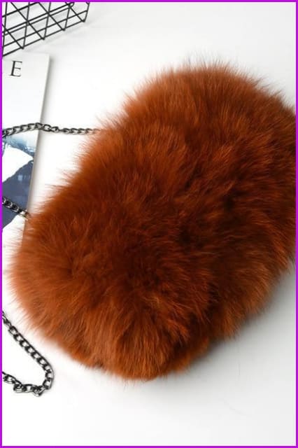 Real Fox Fur Warmer Bag F1061 - Furdela