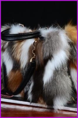 Real Silver Fox Fur Messenger Bags F3669 - Furdela