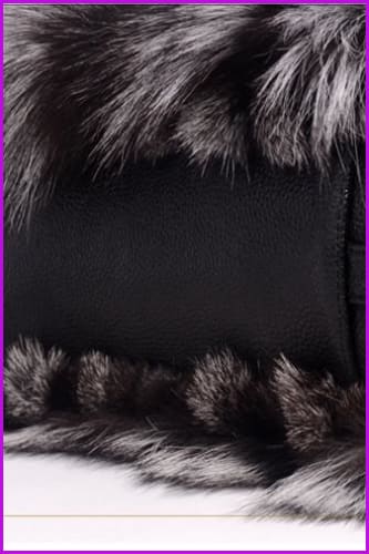 Real Silver Fox Fur Messenger Bags F3669 - Furdela