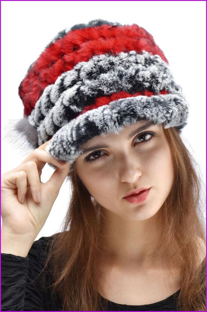 Rex Rabbit Fur Knitted Hat - Furdela