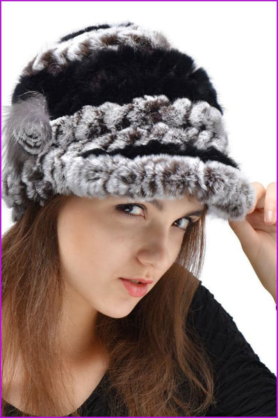 Rex Rabbit Fur Knitted Hat - Furdela