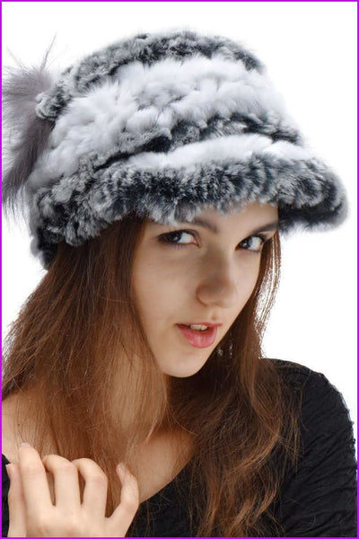 Rex Rabbit Fur Knitted Hat - Furdela