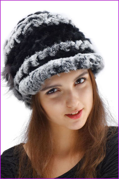Rex Rabbit Fur Knitted Hat - Furdela
