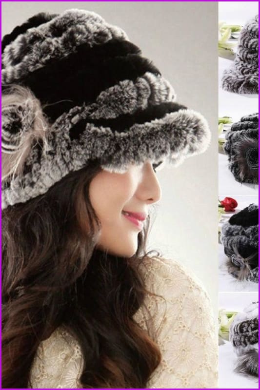 Rex Rabbit Fur Knitted Hat - Furdela