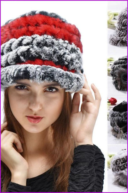 Rex Rabbit Fur Knitted Hat - Furdela