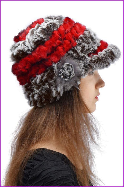 Rex Rabbit Fur Knitted Hat - Furdela