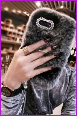 Rex Rabbit Furry Phone Case DF079 - Furdela Wholesale