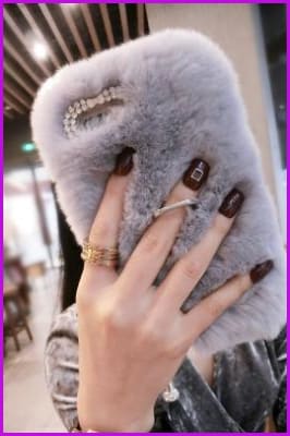 Rex Rabbit Furry Phone Case DF079 - Furdela Wholesale