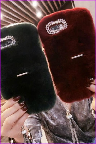 Rex Rabbit Furry Phone Case DF079 - Furdela Wholesale
