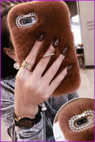 Rex Rabbit Furry Phone Case DF079 - Furdela Wholesale