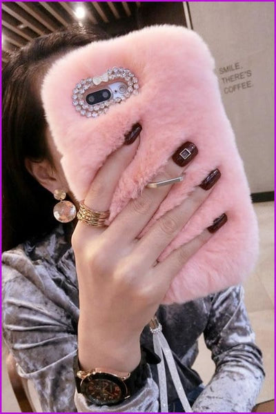 Rex Rabbit Furry Phone Case DF079 - Furdela Wholesale