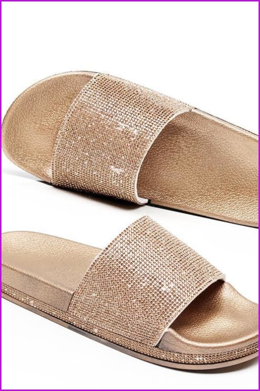 Rhinestone Diamond Bling Beach Slipper F068 - Furdela