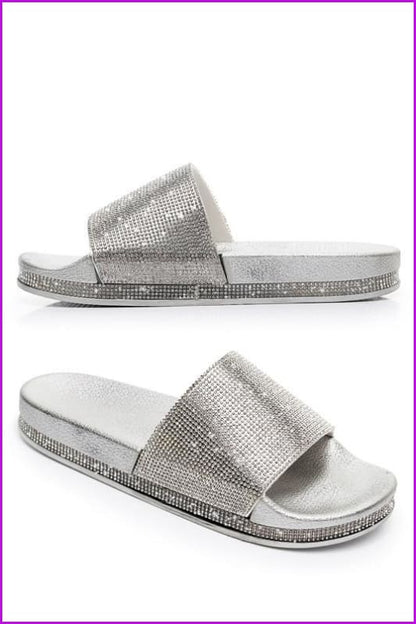 Rhinestone Diamond Bling Beach Slipper F068 - Furdela