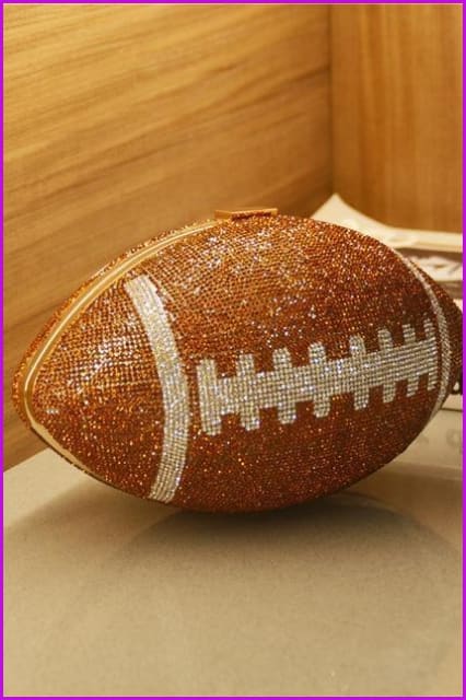 Rhinestone Football Purse Shoulder Bag F1780 - Furdela