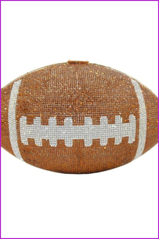 Rhinestone Football Purse Shoulder Bag F1780 - Furdela