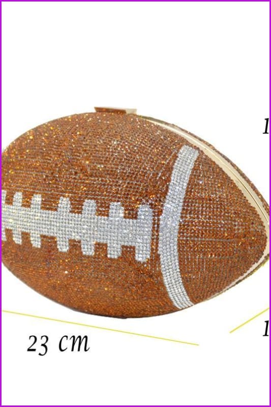 Rhinestone Football Purse Shoulder Bag F1780 - Furdela