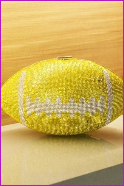 Rhinestone Football Purse Shoulder Bag F1780 - Furdela