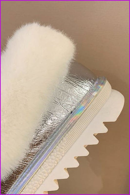 Rimocy Silver Warm Fur Snow Boots - Furdela