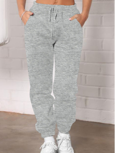 BASICS Plus Size Mid Waist Drawstring Pants AR70105