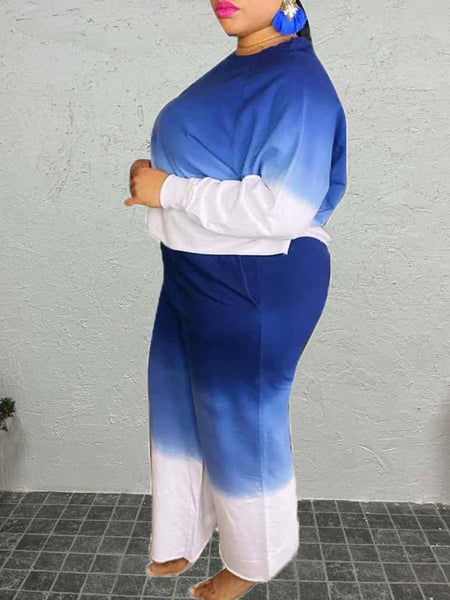 Plus Size Gradient Loose Pants Set AC201