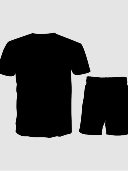 Men Moon City Print Shorts Set AR70134