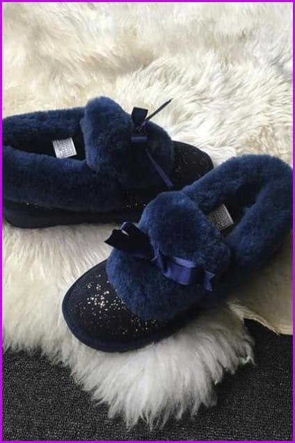 Sheepskin Leather Snow Boots DF082 - Furdela