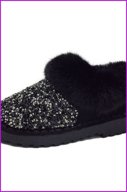 Shiny Faux Fur Boots DF068 - Furdela Wholesale