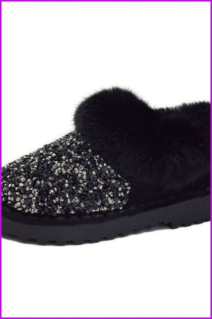 Shiny Faux Fur Boots DF068 - Furdela Wholesale