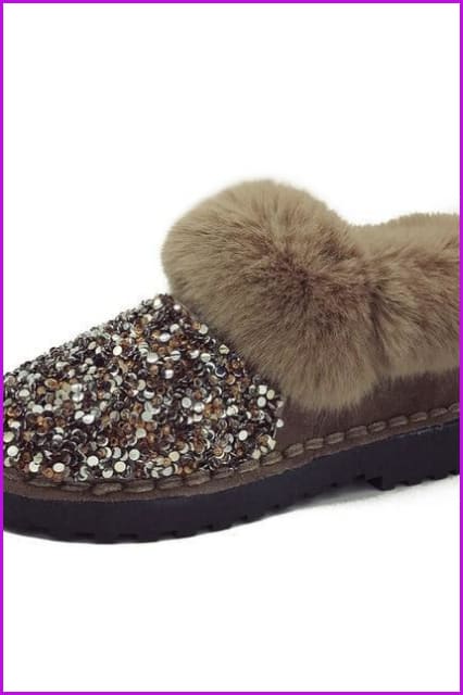 Shiny Faux Fur Boots DF068 - Furdela Wholesale