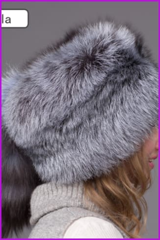 Silver Fox Fur Ushanka Hat DF052 - Furdela Wholesale