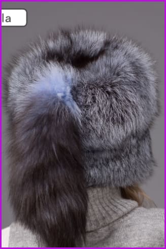 Silver Fox Fur Ushanka Hat DF052 - Furdela Wholesale