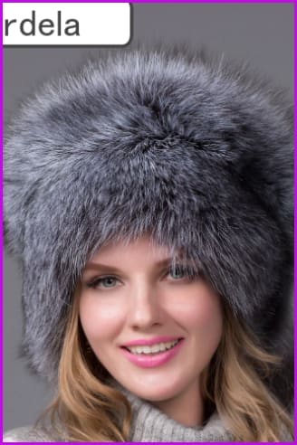 Silver Fox Fur Ushanka Hat DF052 - Furdela Wholesale
