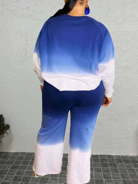 Plus Size Gradient Loose Pants Set AC201