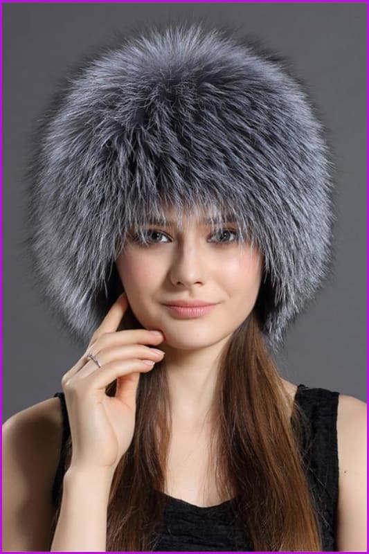 Sliver Fox Fur Cap - Furdela