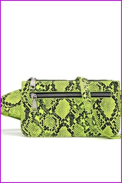 Snake Print PU Leather Waist Fanny Pack F393 - Furdela