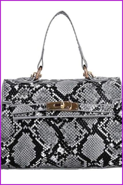 Snake Skin Flap Leather Bag F204 - Furdela