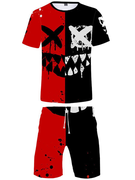 Men Graffiti Letter Print Shorts Set AR70135