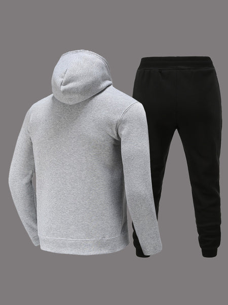 Butterfly Letter Print Kangaroo Pocket Tracksuit Set AR3037