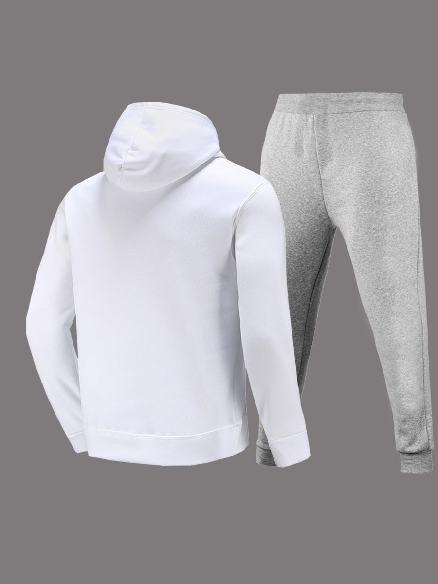 Just Do It Letter Print Kangaroo Pocket Print Hoodie AR501