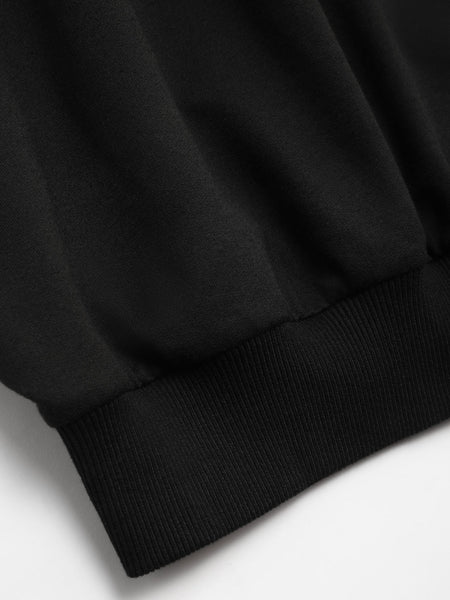 Plus Size Figure Letter Print Kangaroo Pocket Hoodie BO218