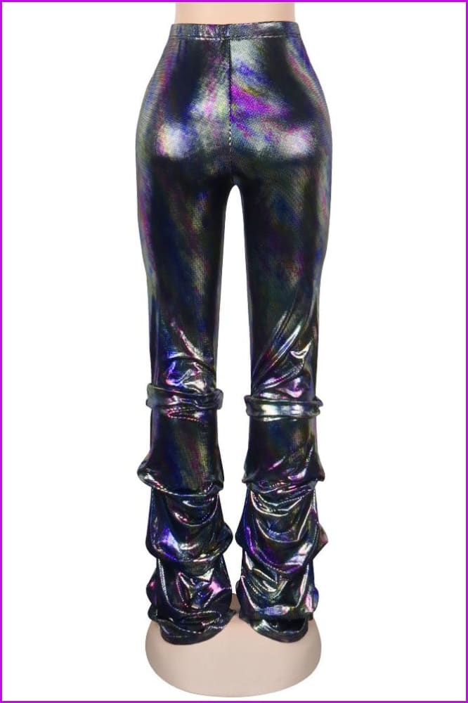 Stacked Skinny Night Club Pants For WomenDE942 - Furdela