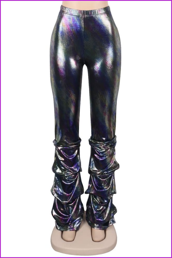 Stacked Skinny Night Club Pants For WomenDE942 - Furdela