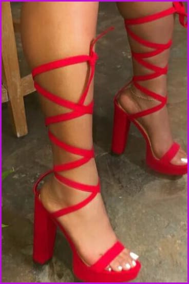 Strap High Heel Sandals - Furdela