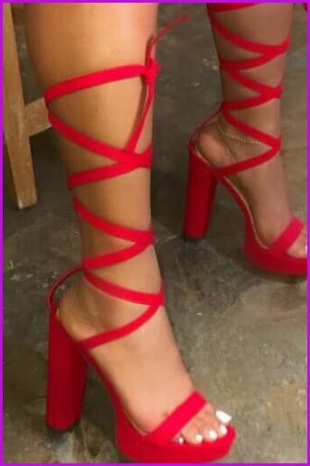 Strap High Heel Sandals - Furdela