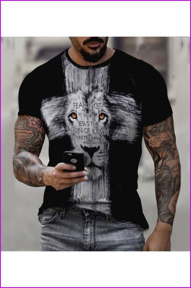 Summer Casual 3D Printed Short Sleeve Tee For Men - Furdela Wholesale